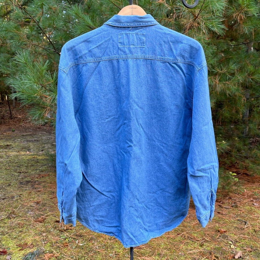 80s Groupy Western Denim Button-Up Shirt Size M Cowboy - Picture 2 of 14
